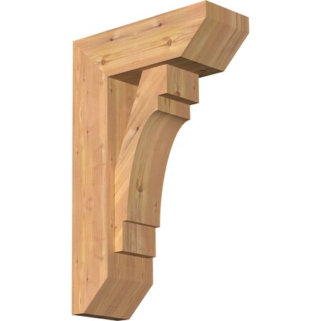 Ekena Millwork Merced Slat Smooth Bracket w/ Offset Brace, Western Red Cedar, 7 1/2"W x 20"D x 32"H BKT0806X20X32MRC06SWR